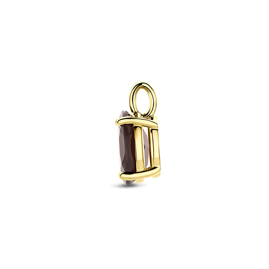 Verguld zilveren hanger met granaat – 14 mm