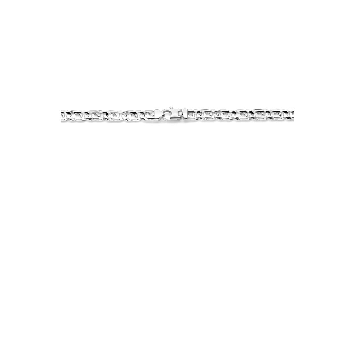 Herrenhalskette aus Silber mit grober Ankerkette und Karabinerverschluss