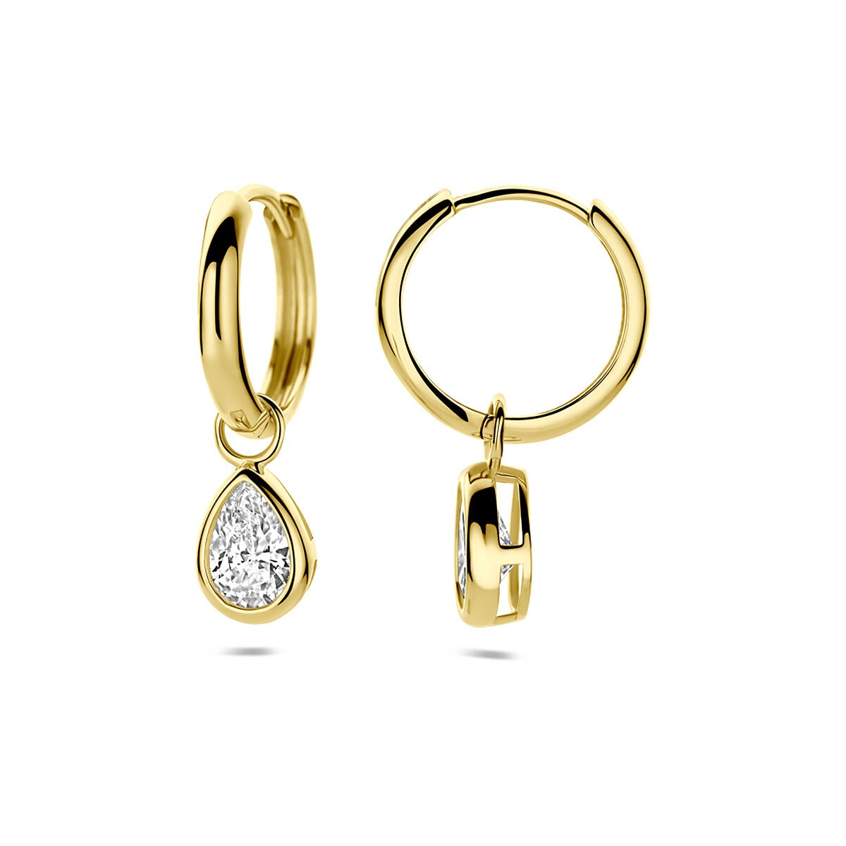14k Gelbgold-Ohrringe mit birnenförmigen Zirkonia