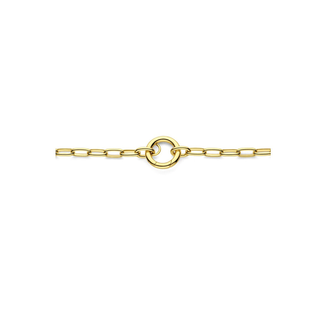 14k Geelgouden collier met paperclip schakel – Closed Forever ontwerp