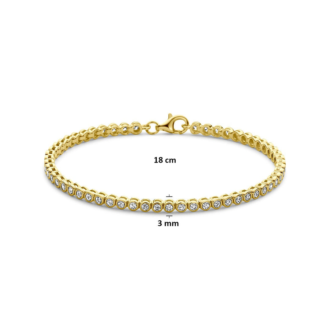 Verguld 925 zilveren tennisarmband met zirkonia