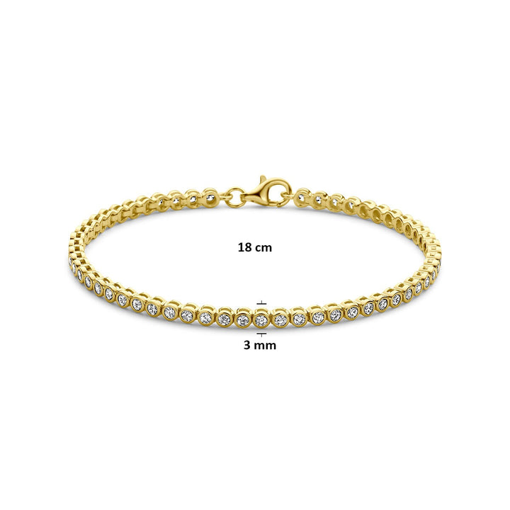 Verguld 925 zilveren tennisarmband met zirkonia