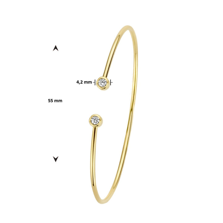 Spannungsarmband Diamant 0,19 ct H SI 14 K Gelbgold