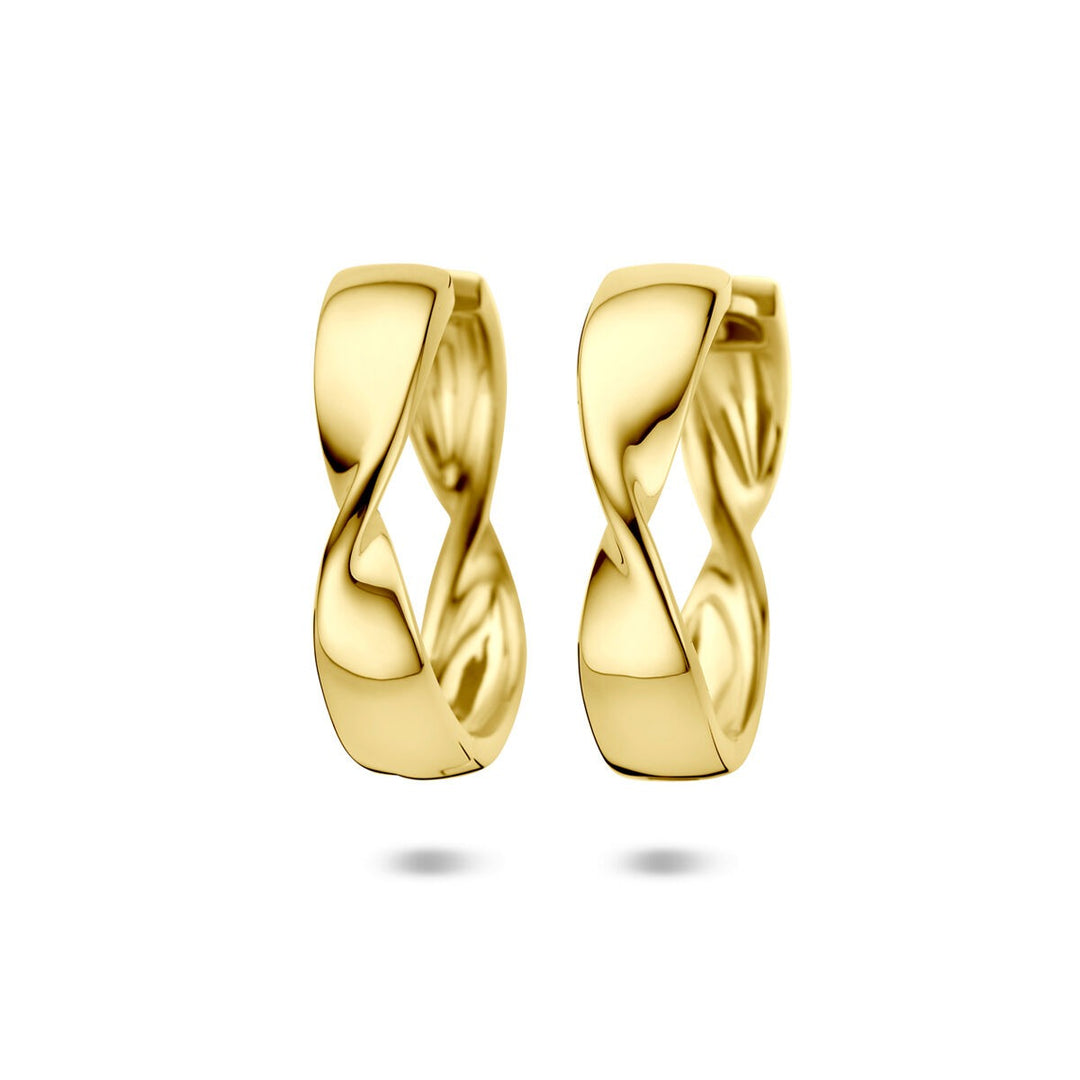 Verguld zilveren klapoorringen dames – 25 x 6 mm
