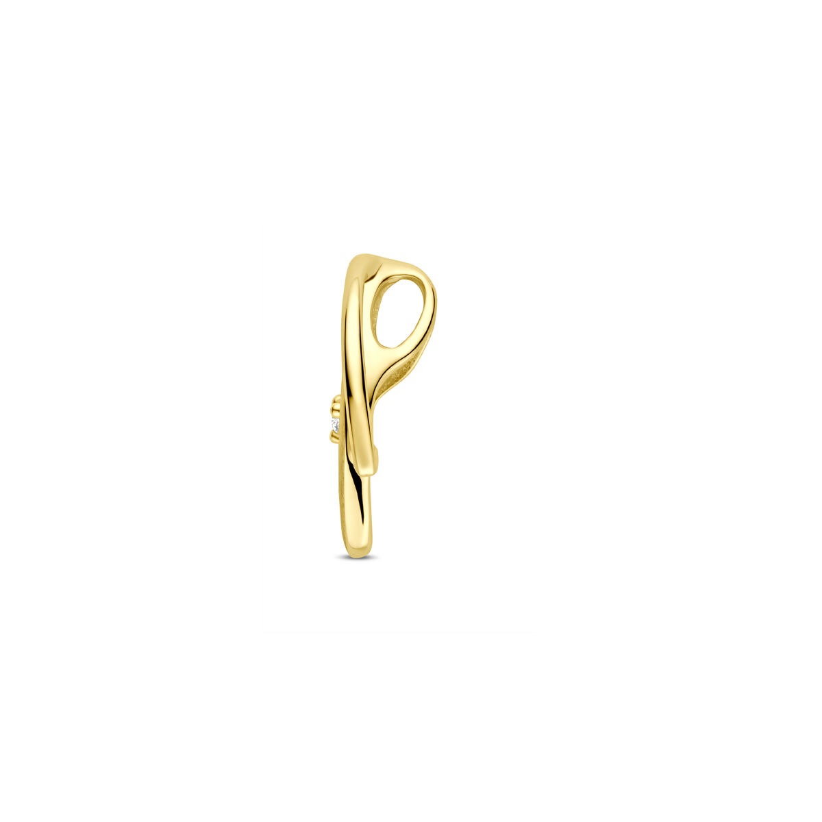 Goldanhänger mit Diamant 14k 0.02ct h si 15,5 mm