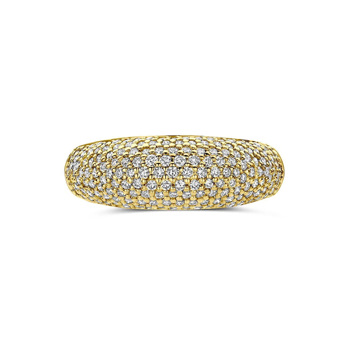 14k Gelbgoldring mit im Labor gezüchtetem Diamant