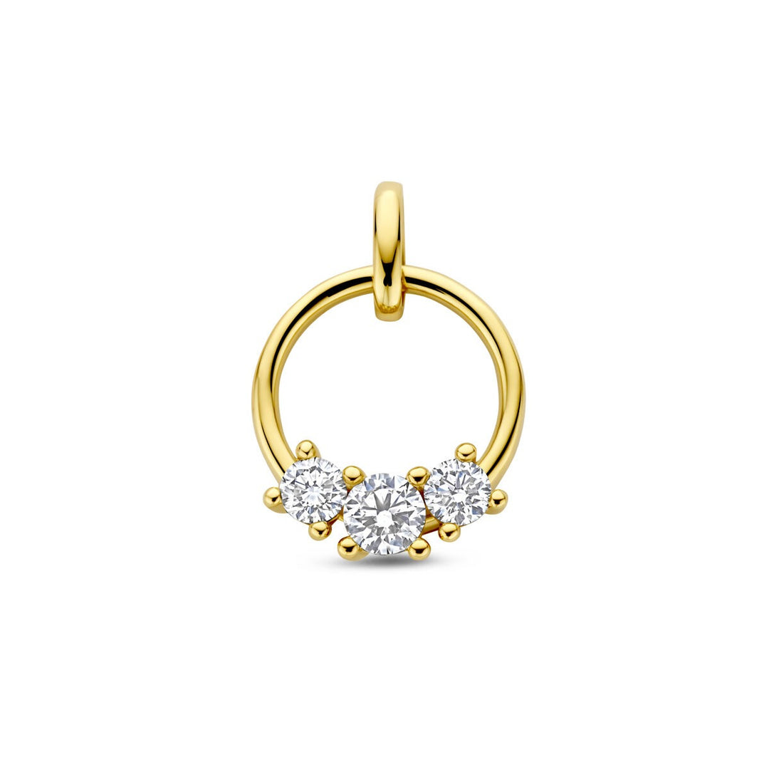 14k Geelgouden hanger met lab grown diamant