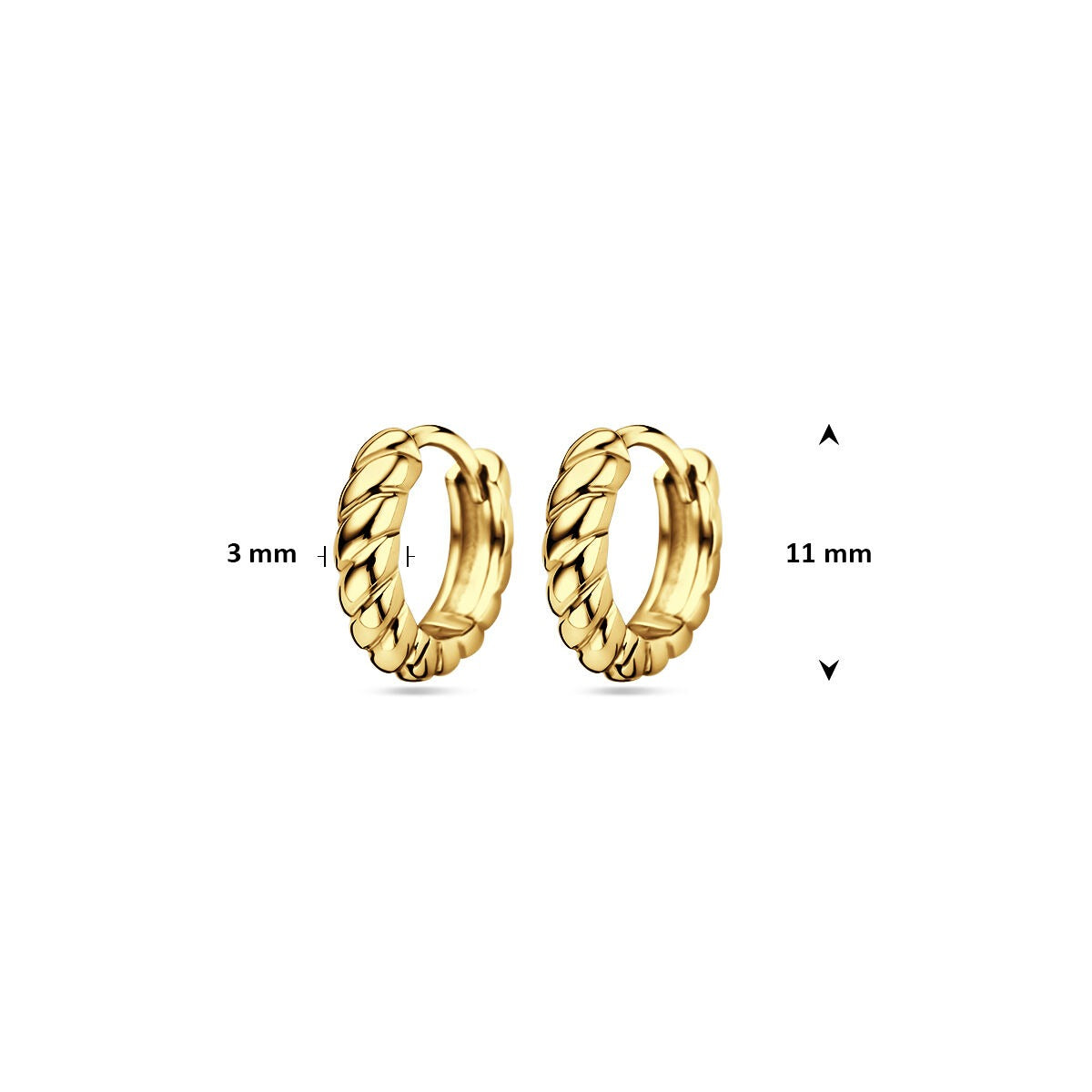 Vergoldete Klappohrringe aus Sterlingsilber mit poliertem Finish – goldfarbener Glanz