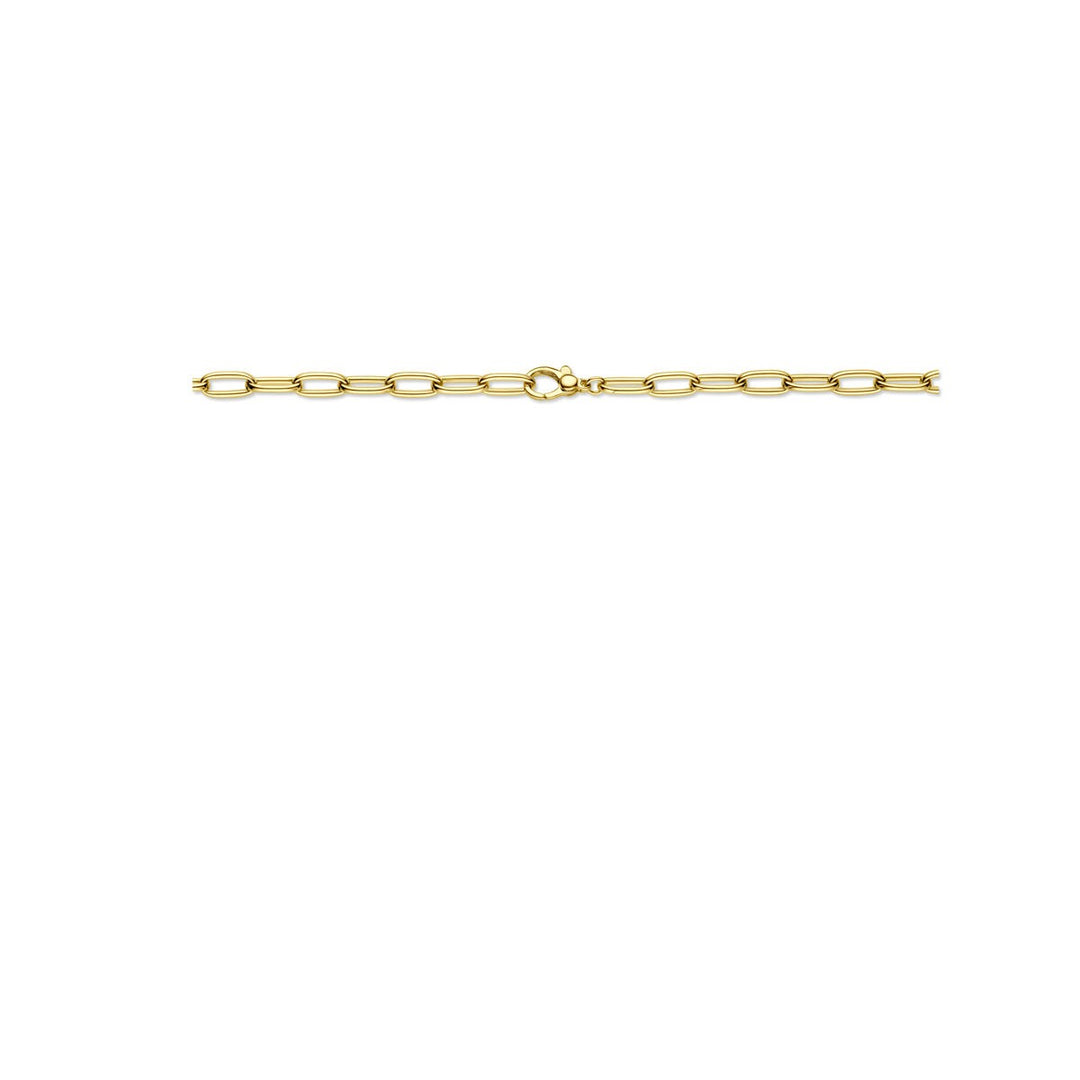 14k Geelgouden collier met draadschakels dames