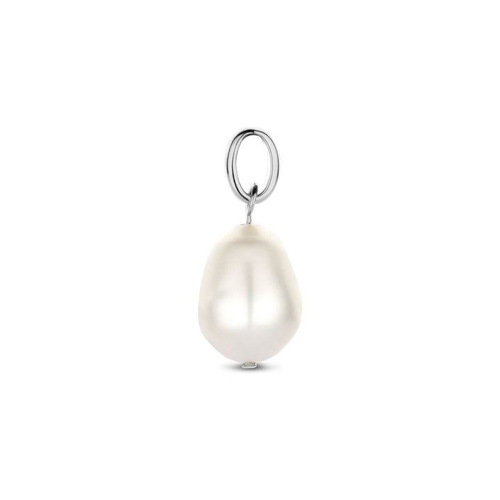 Gerhodineerd zilveren hanger met parel – 20 mm