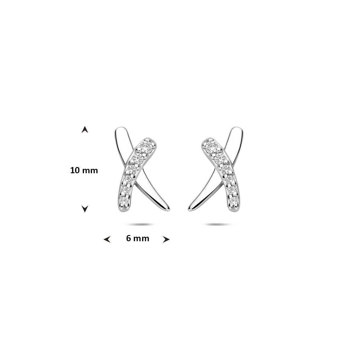 Silberne Ohrstecker mit Zirkonia für Damen – Pavé-Fassung