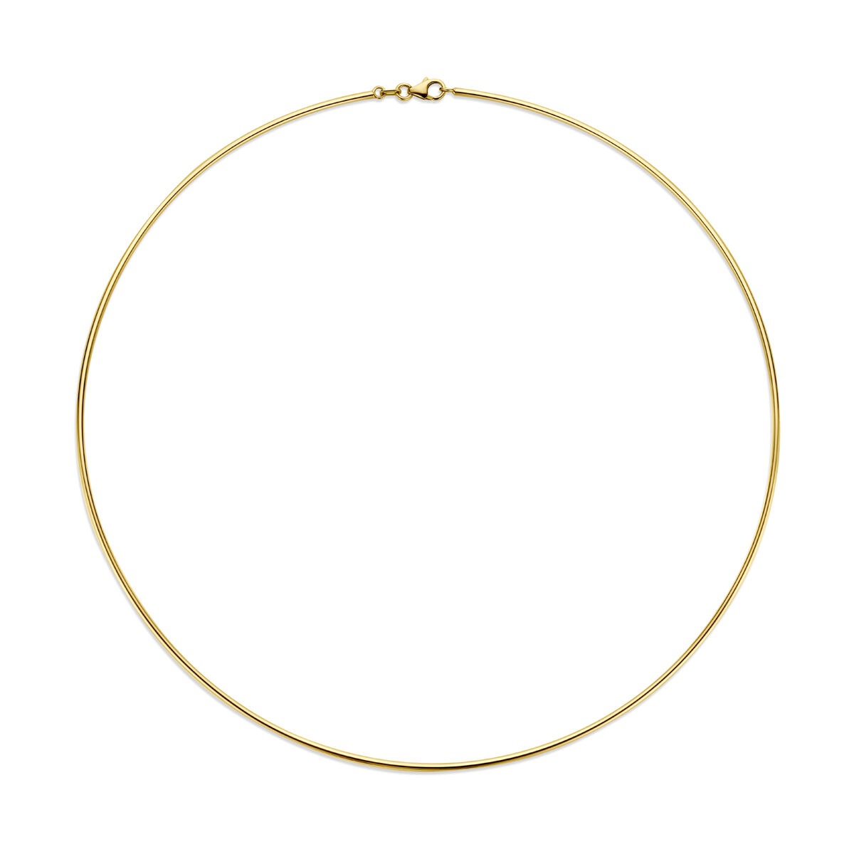 Goldene 14k Kette ohne Anhänger mit Karabinerverschluss, 1,5 mm dick und 40 cm lang
