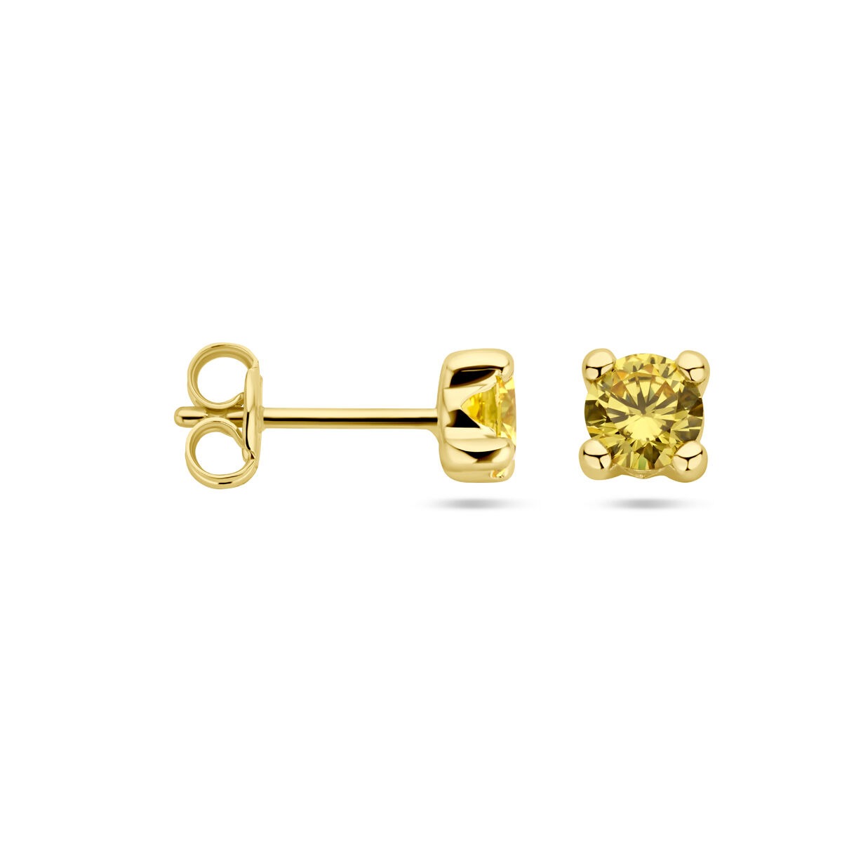 14k Gelbgold Ohrstecker mit synthetischem Citrin.