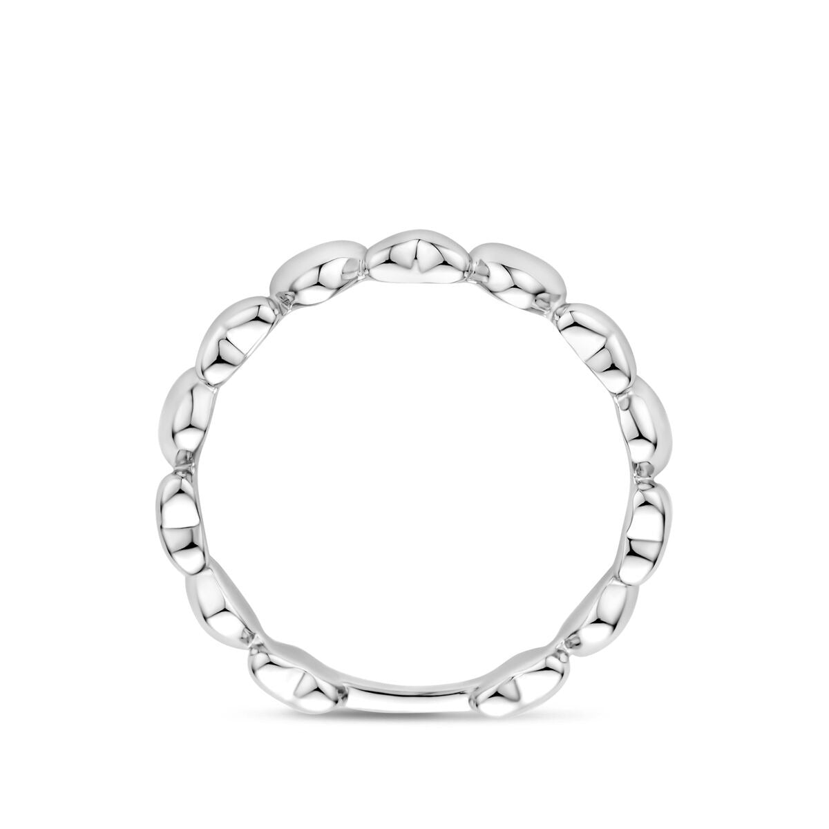Rhodinierter 925er Silberring mit Herz