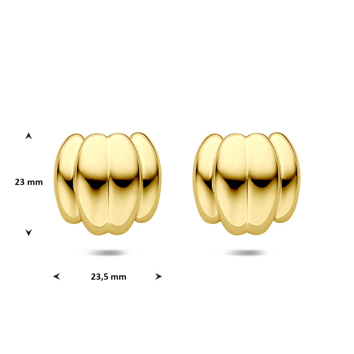 Ohrstecker aus Stahl für Damen, gelb – mit Ionenplattierung 23 mm