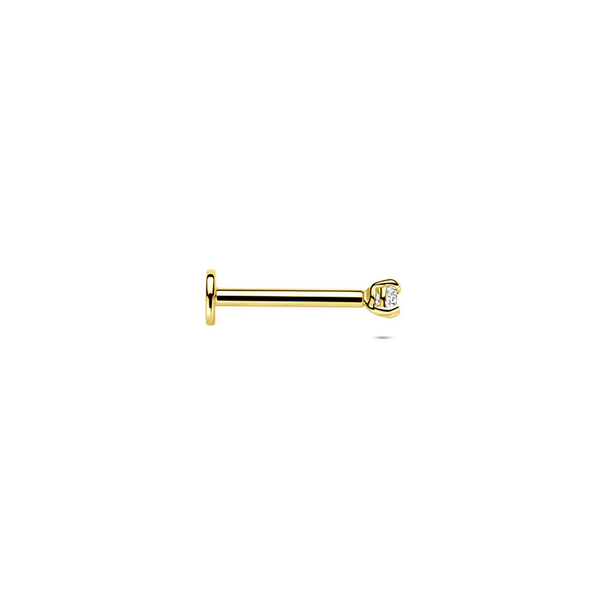 14k Gelbgold Flatback Piercing mit Zirkonia