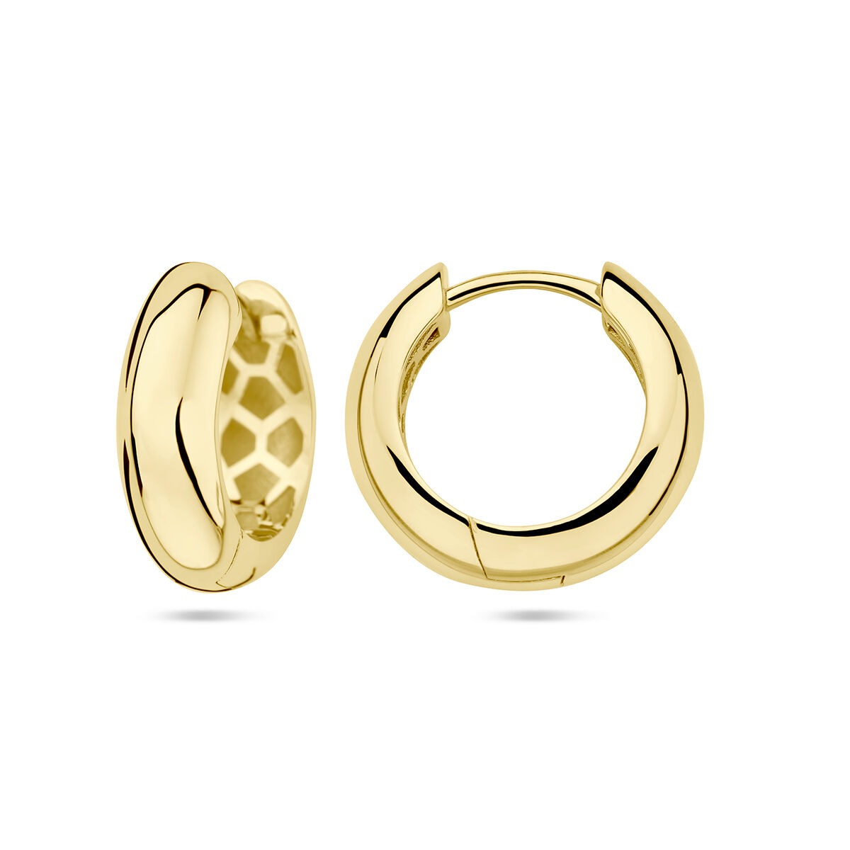 Goldene Klappohrringe 9K – Damen Ohrringe