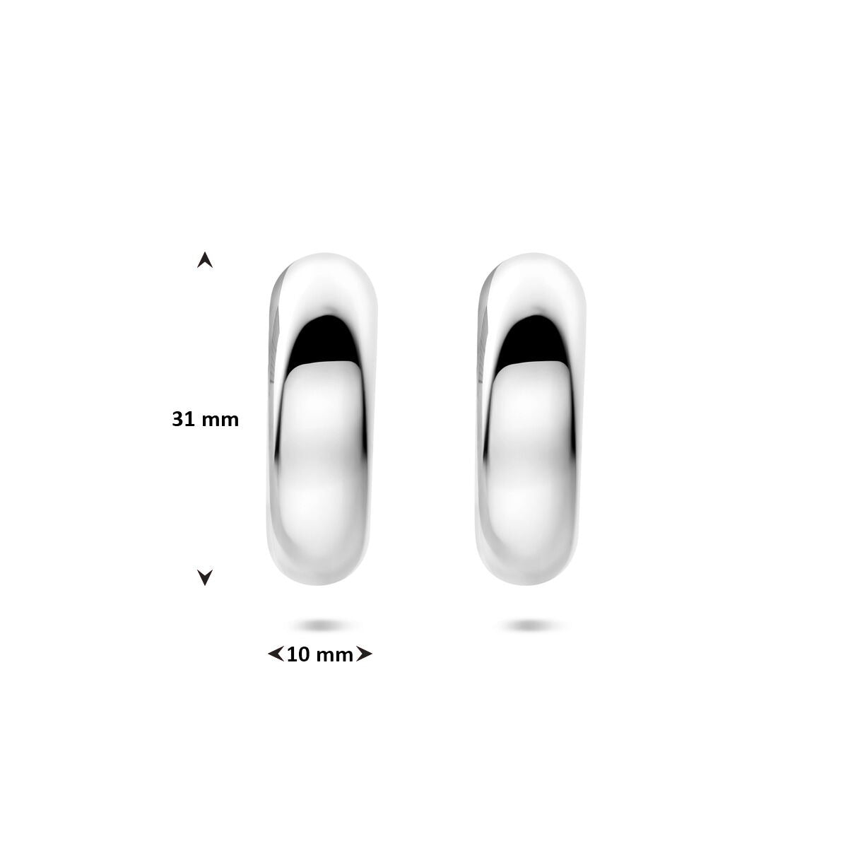 Stahlcreolen Silberfarben – 31x10mm