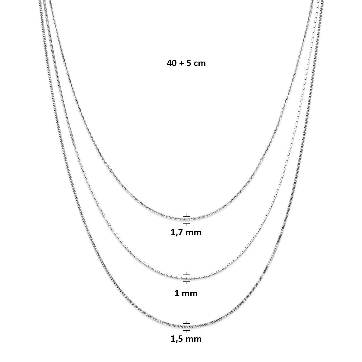 Rhodiniertes Silberhalskette