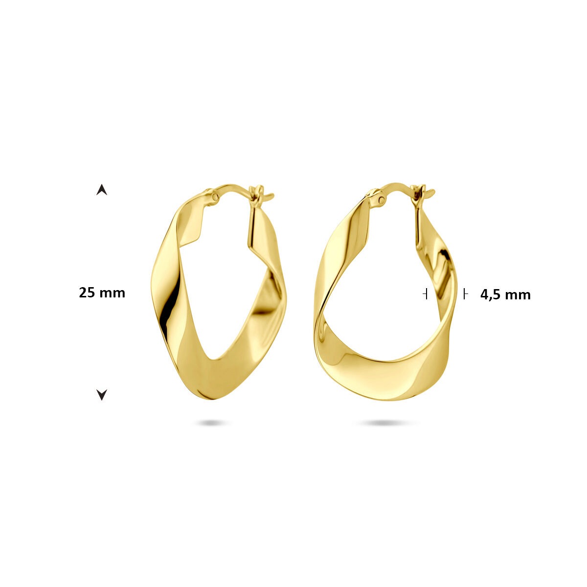 Vergoldete Silberohrringe – 925 Silber mit gelbgoldfarbener Plattierung 25 mm