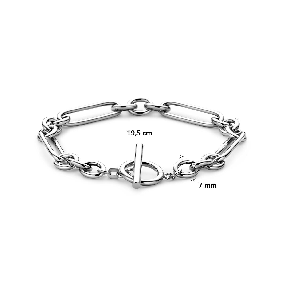 Rhodiniertes Silber-Gliederarmband Anker