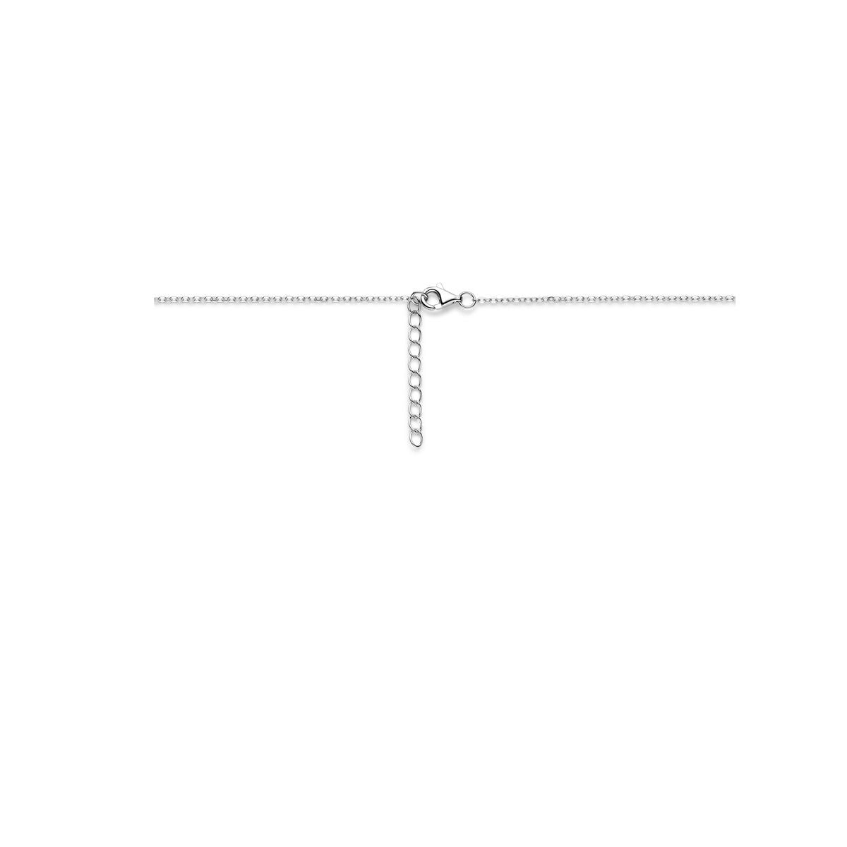 Rhodiniertes Silbercollier mit Zirkonia – 4 mm