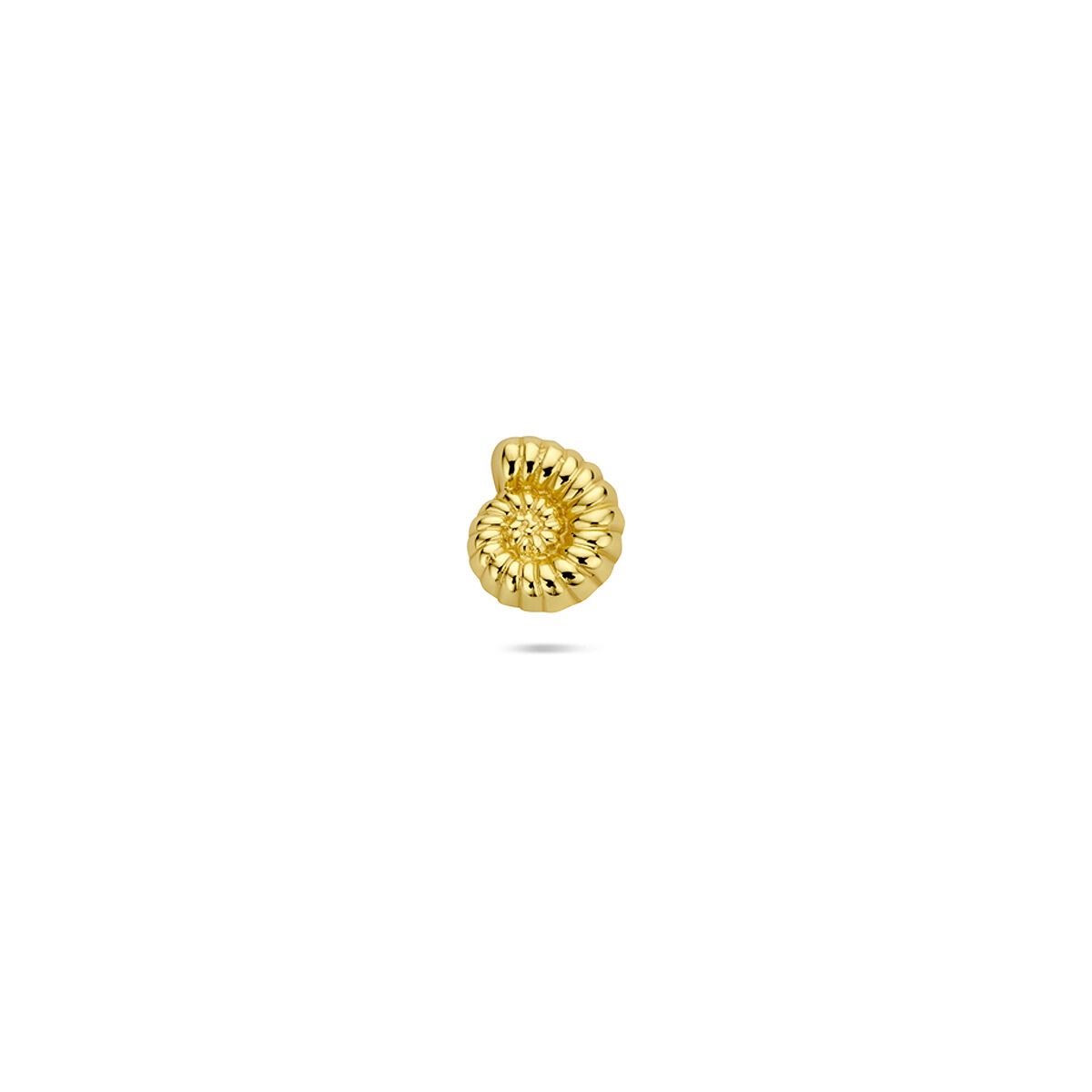 Vergoldeter Silber-Flat-Back-Piercing in Form einer Nautilus-Schale aus 925 Silber