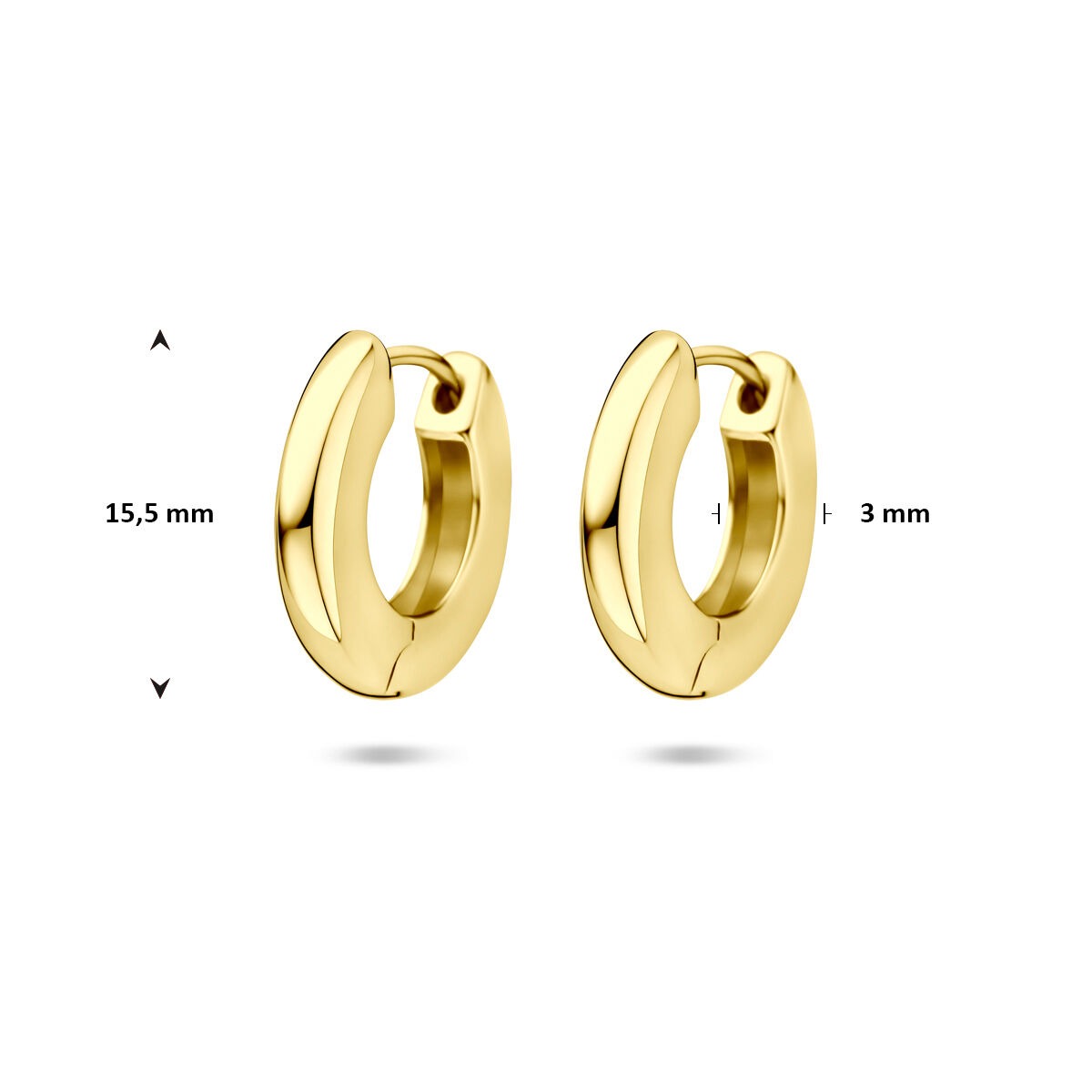 Vergoldete Klappcreolen aus Sterlingsilber – 925er Silber mit gelbgoldfarbener Beschichtung 15,5 mm