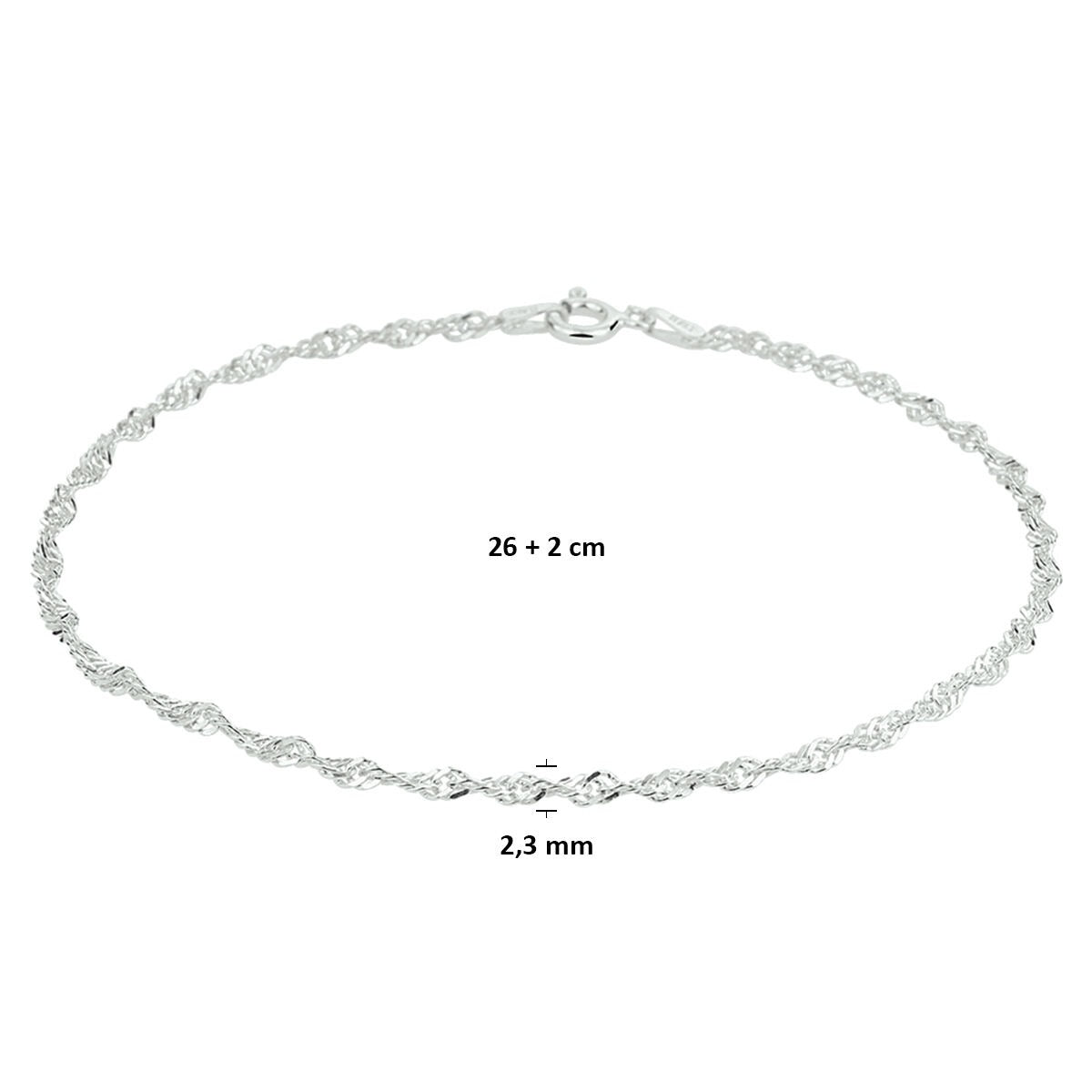 Silbernes Fußkettchen mit Singapur-Kette – elegantes sommerliches Detail