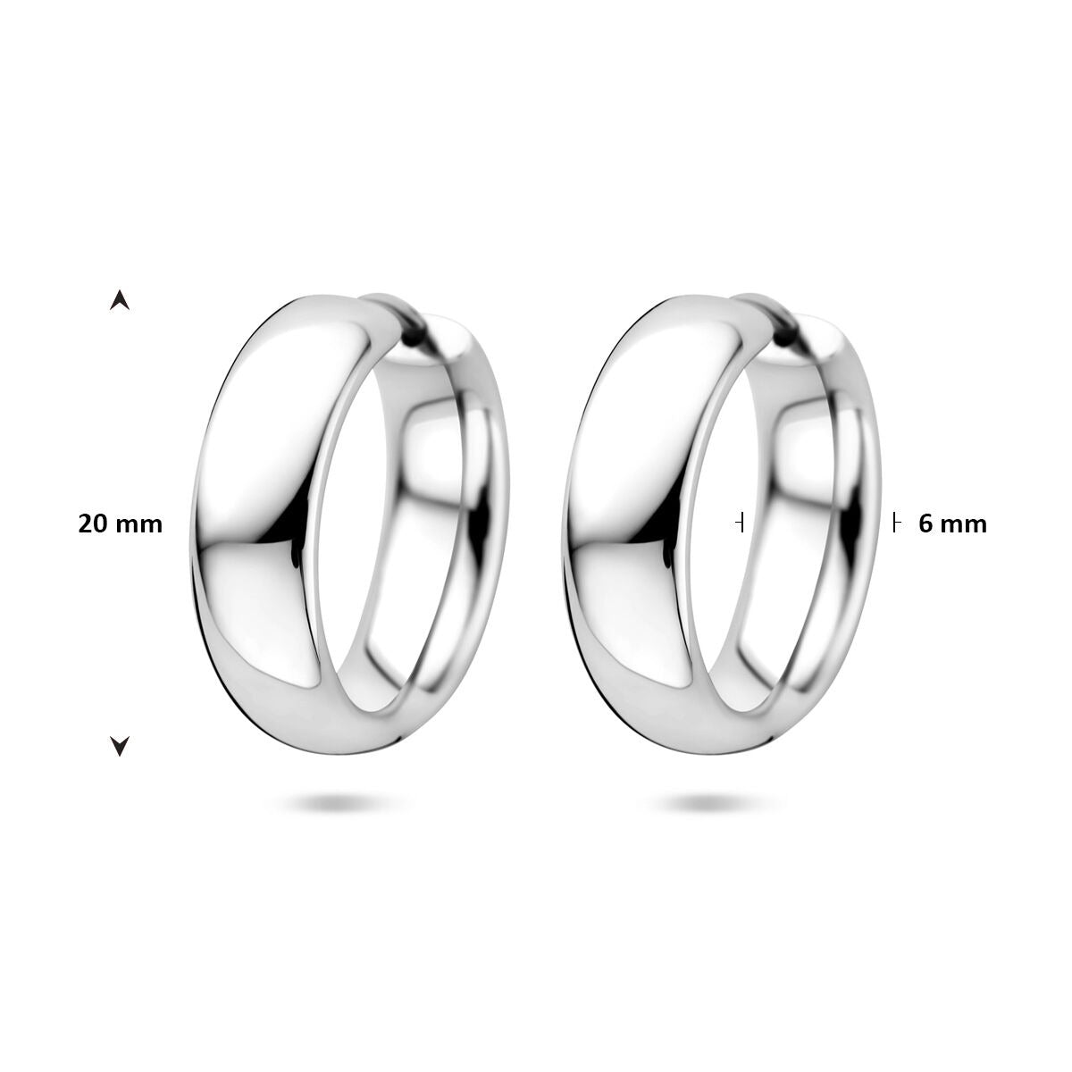 Klappcreolen aus Silber – rhodiniertes 925er Silber 20 mm