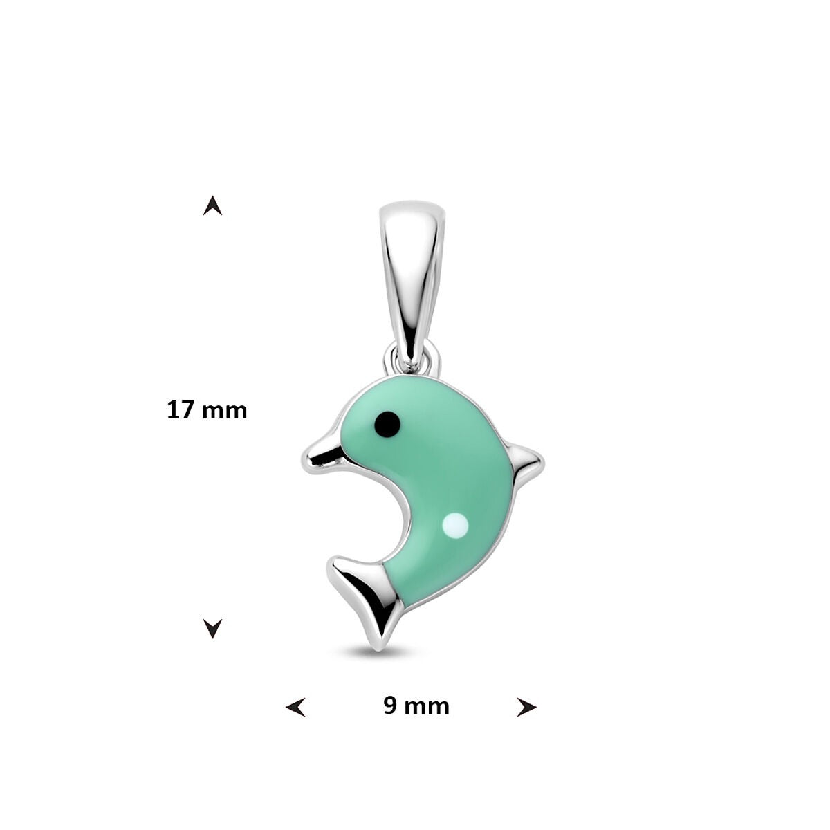 Silberner Kinderanhänger Delphin – rhodiniertes 925er Silber mit Emaille