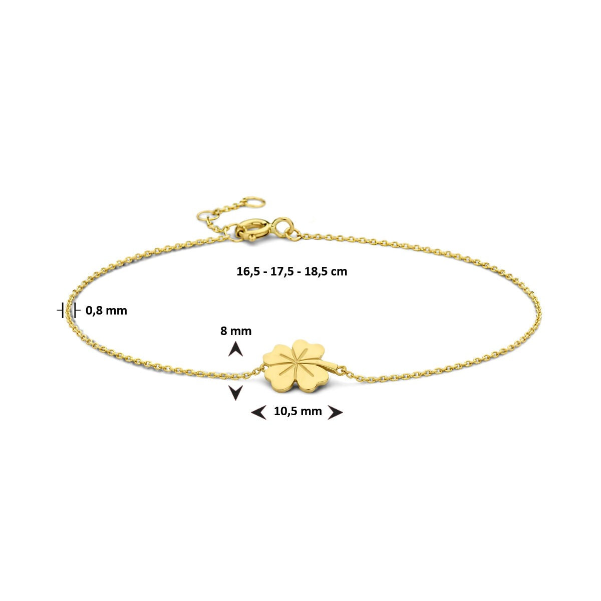 Goldarmband 9k mit Kleeblatt – Kleeblattarmband