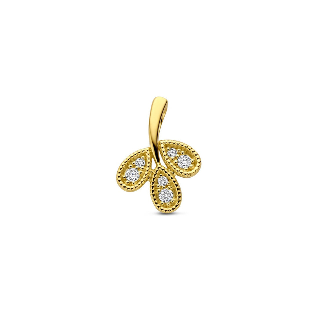 14k Geelgouden hanger met diamant