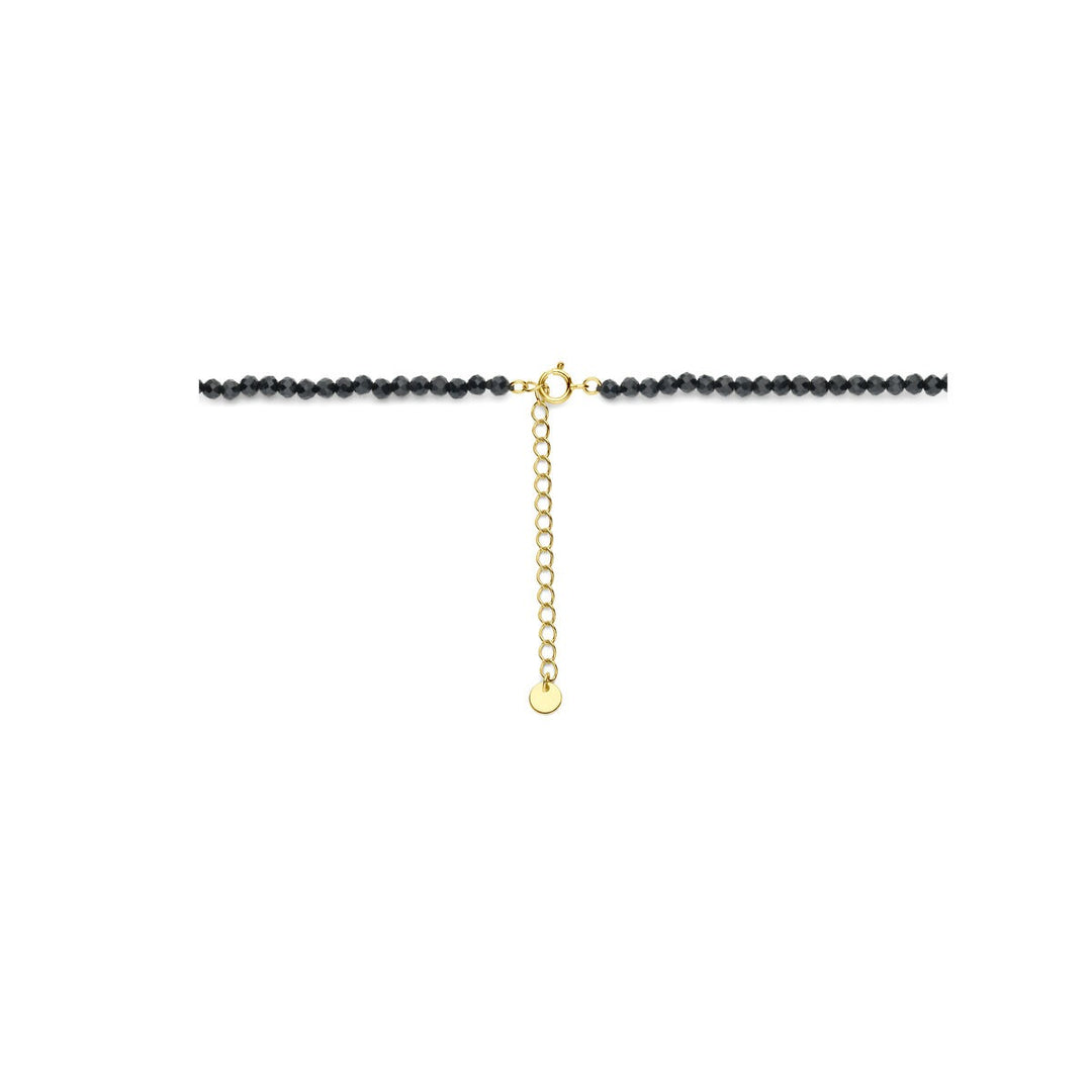 Verguld zilveren collier met onyx – 925 zilver