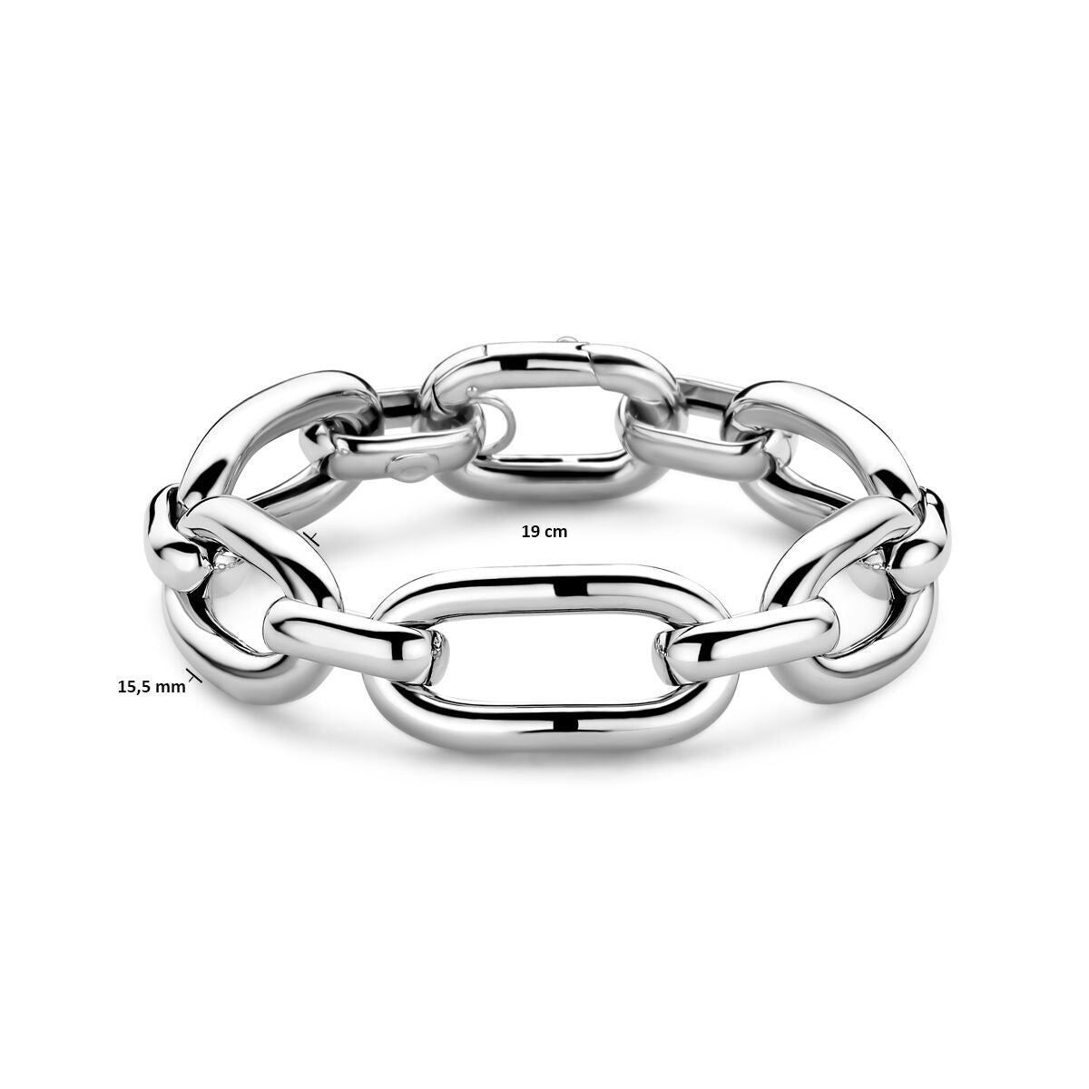 925 Rhodiniertes Silberarmband mit Anker-Gliederung