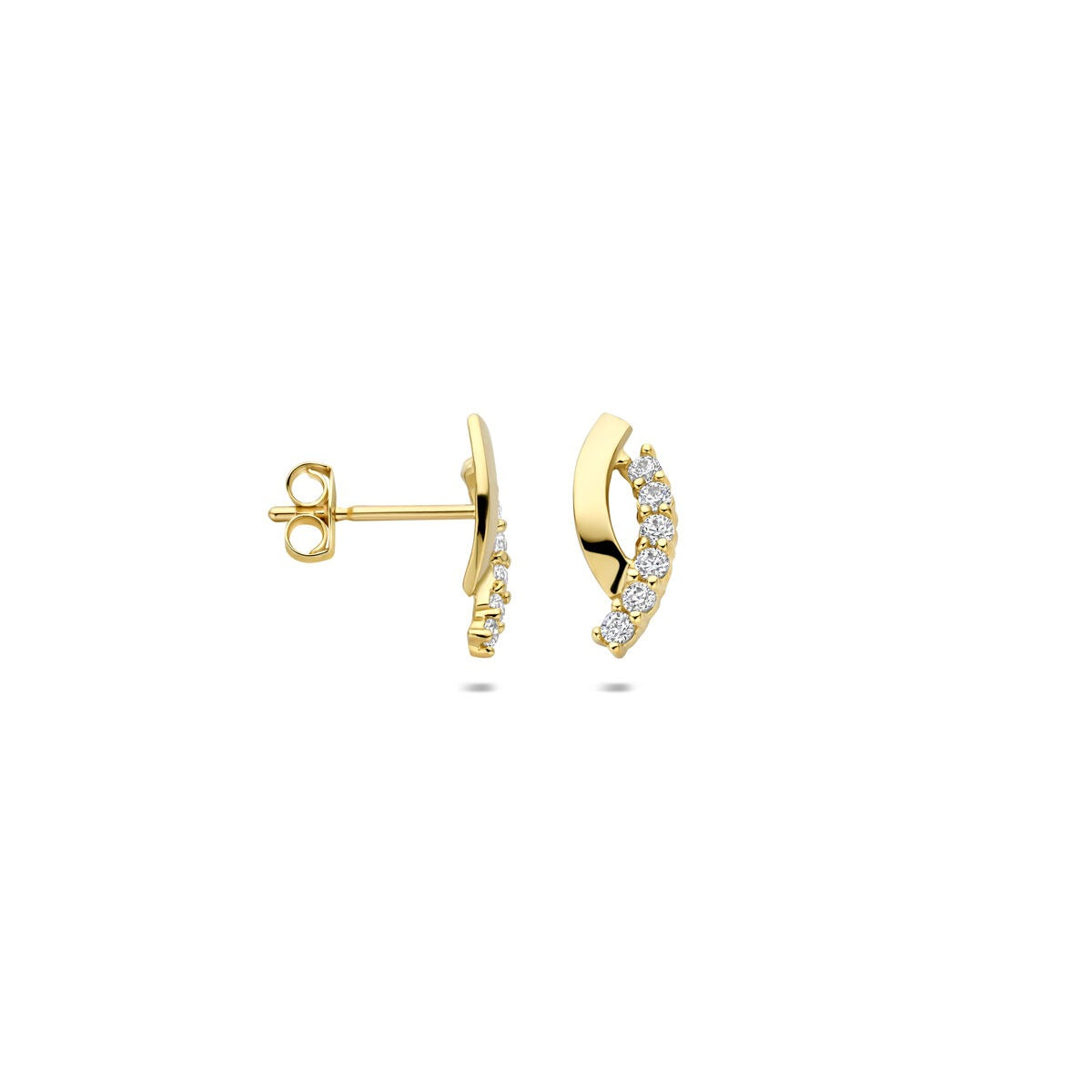 9kt Gelbgold Ohrstecker mit Zirkonia Entourage