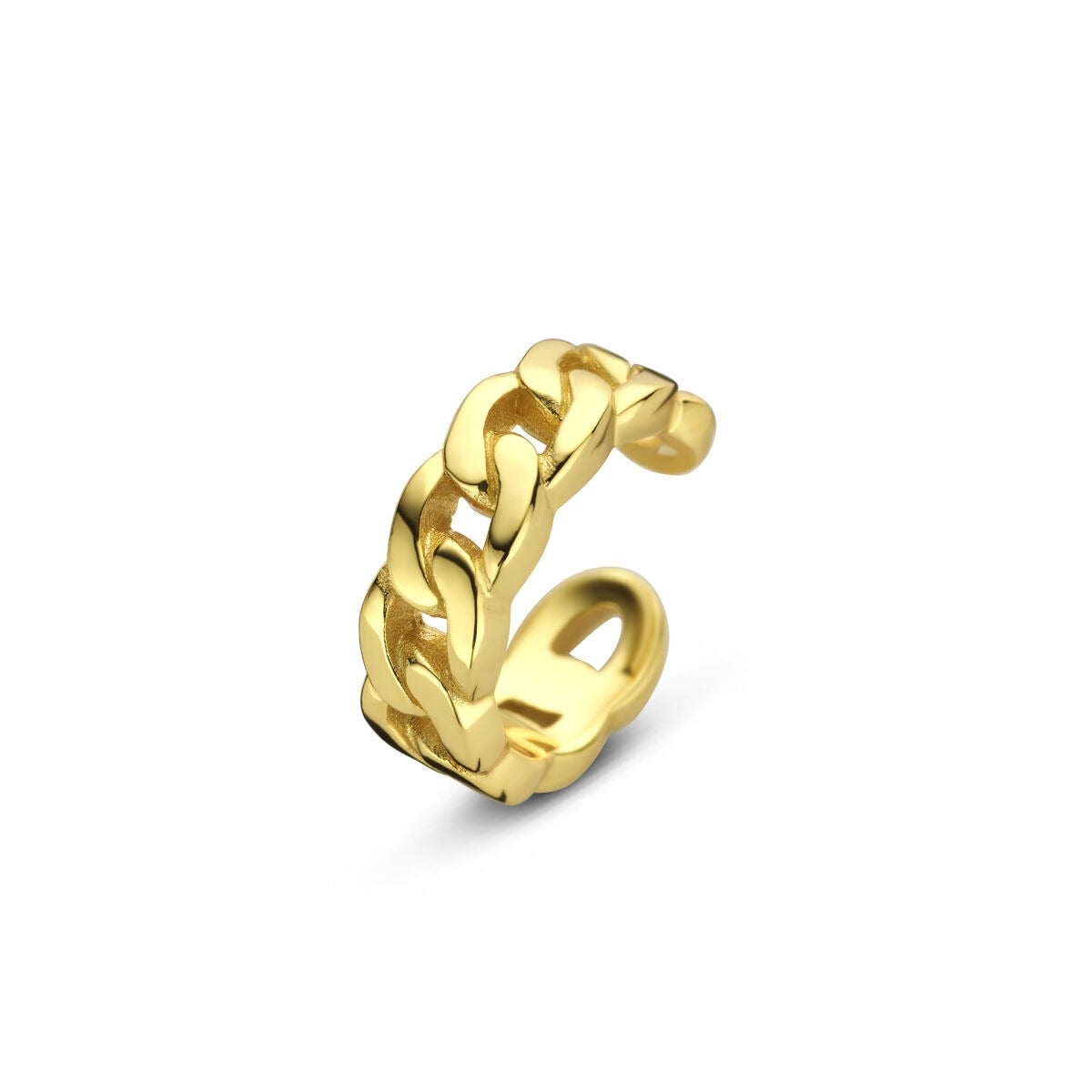 Vergoldeter Silber Ear Cuff für Damen in Gelbgold-Optik mit geflochtenem Design