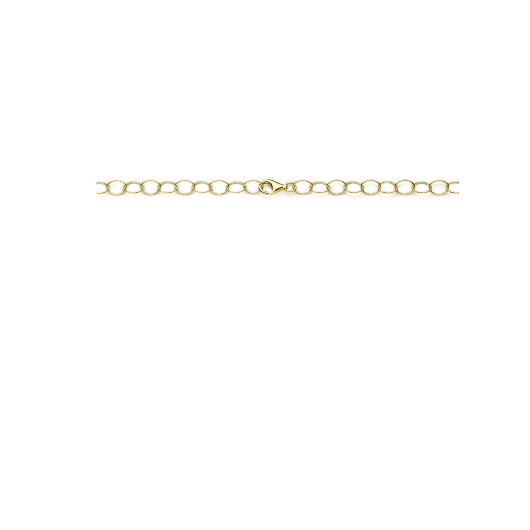 Verguld zilveren dames ketting met brede anker schakels 11 mm 45 cm 3 micron