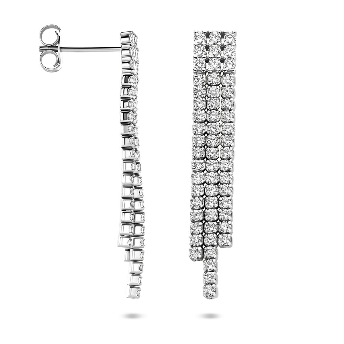 Damen-Ohrhänger aus Silber mit Zirkonia – Entourage-Fassung 36 mm