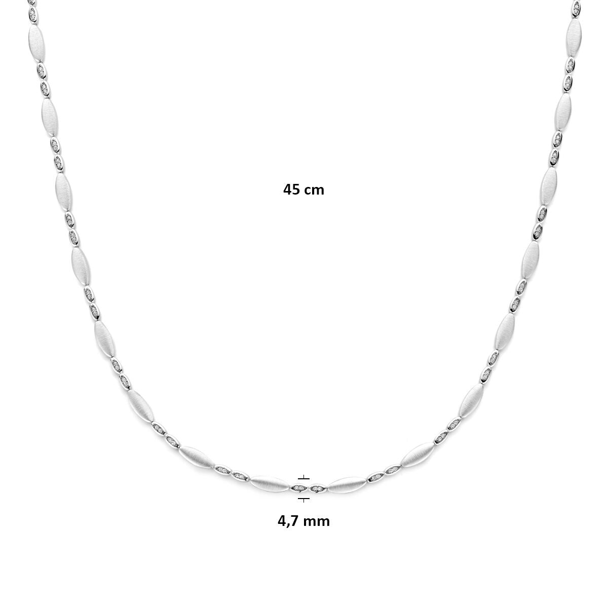 Silberkette mit Zirkonia Damen 4,7 mm 45 cm