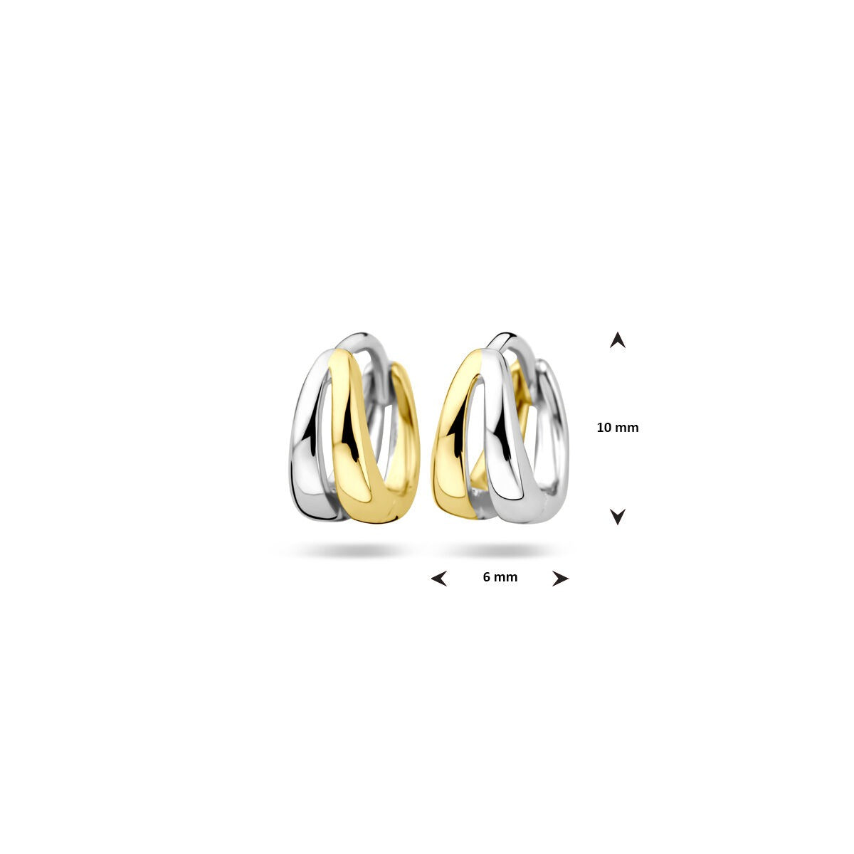 Vergoldete Klappcreolen – Gelbgold auf 925er Silber, 10 x 6 mm