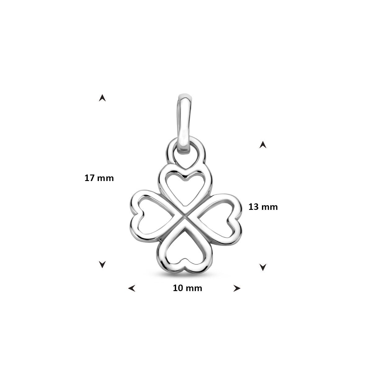 Silberner Kleeblattanhänger 925 rhodiniert – 17 mm