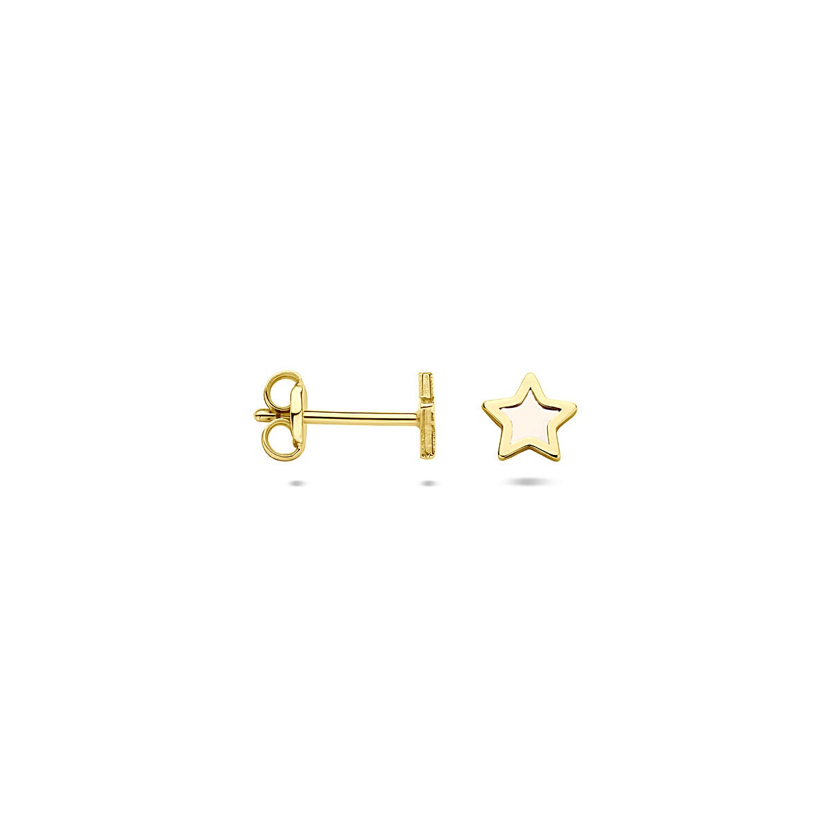14 Karat Gelbgold Ohrstecker in Sternform mit Perlmutt