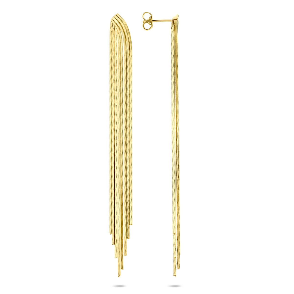 Vergoldete Silberohrringe – Gelbgold auf 925er Silber, 95 mm lang