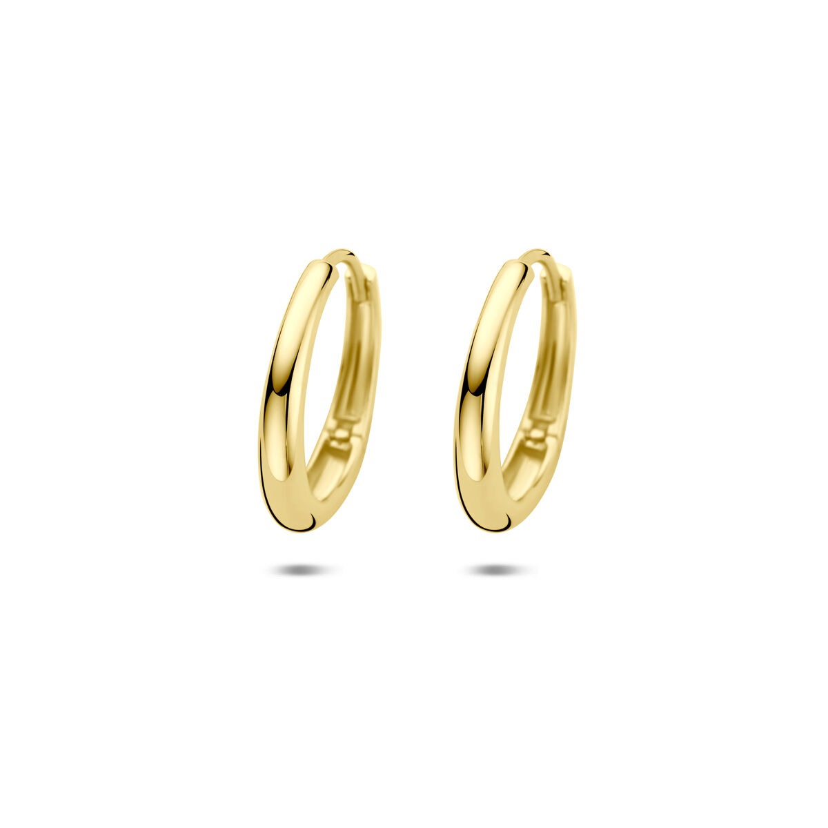Klapp-Ohrringe aus 14k Gelbgold mit glänzender Oberfläche
