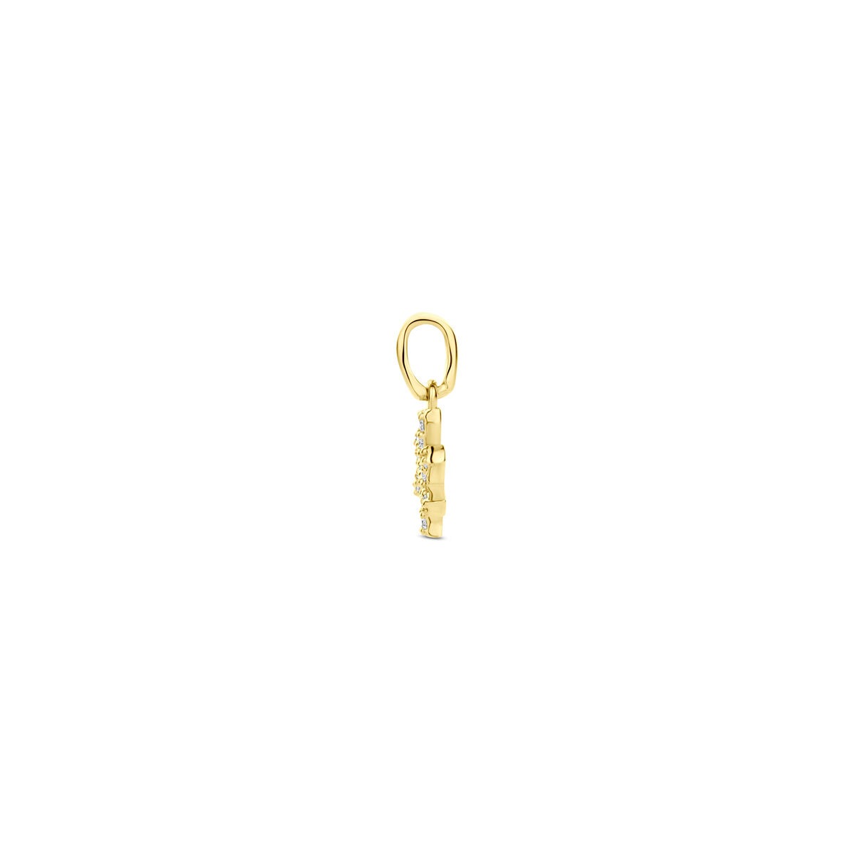 14 Karat Gelbgold Sternzeichen-Anhänger mit Diamanten