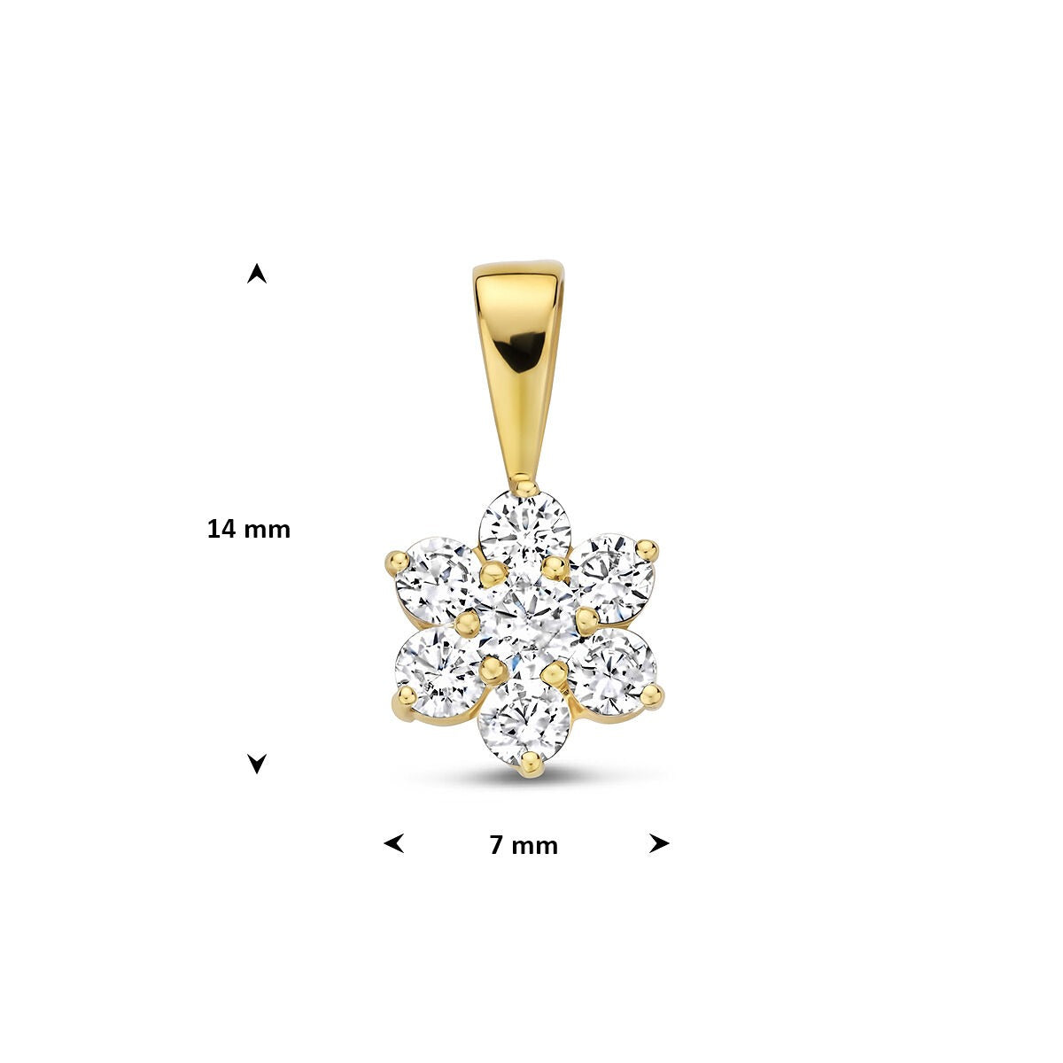 Goldanhänger mit Zirkonia – 14 Karat, Entourage-Stil