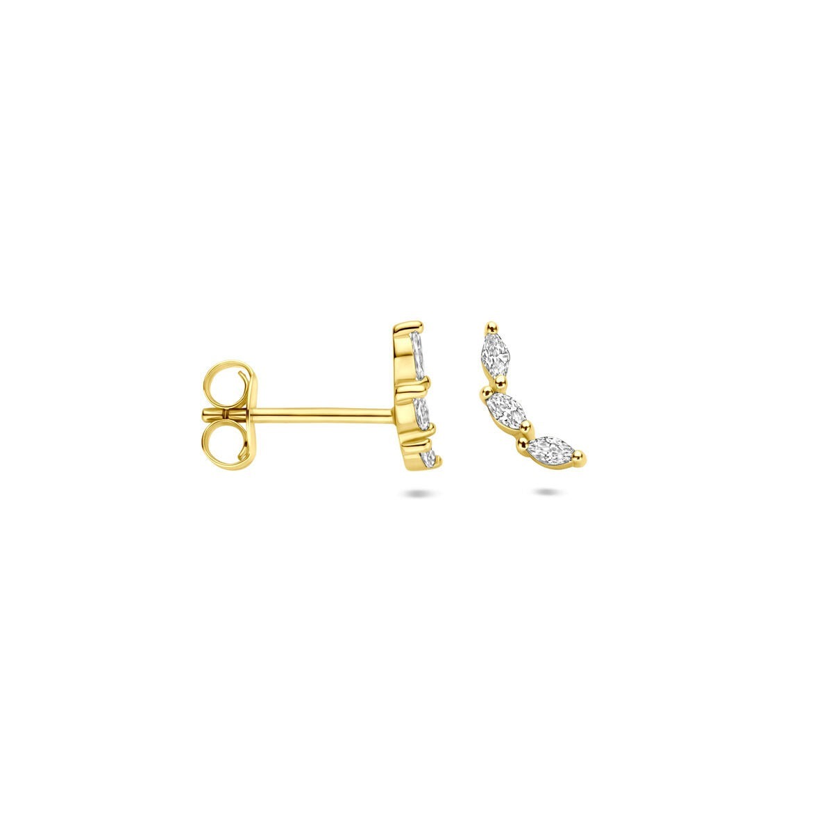 Vergoldete Silberohrstecker mit Zirkonia