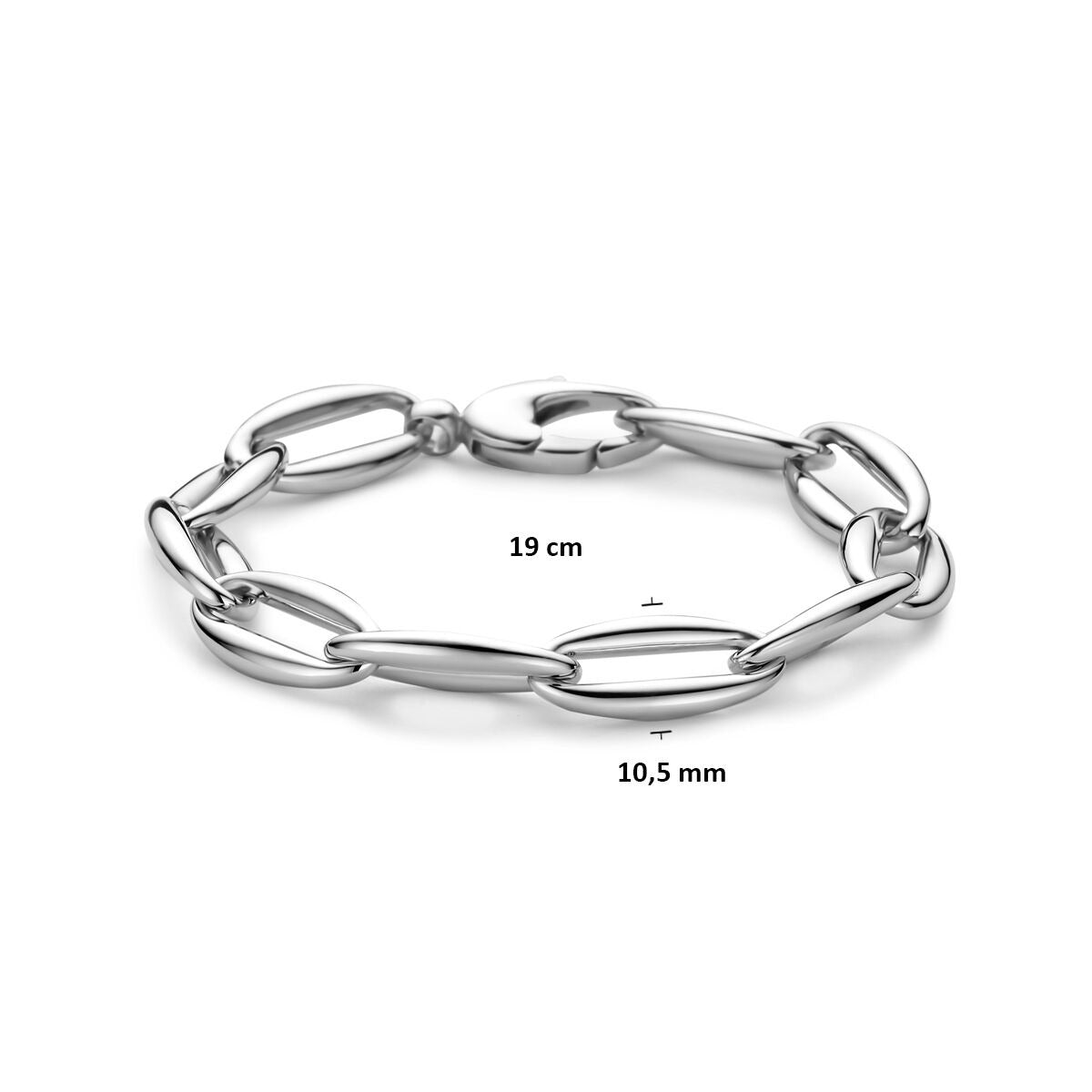 Rhodiniertes Silber-Gliederarmband Anker