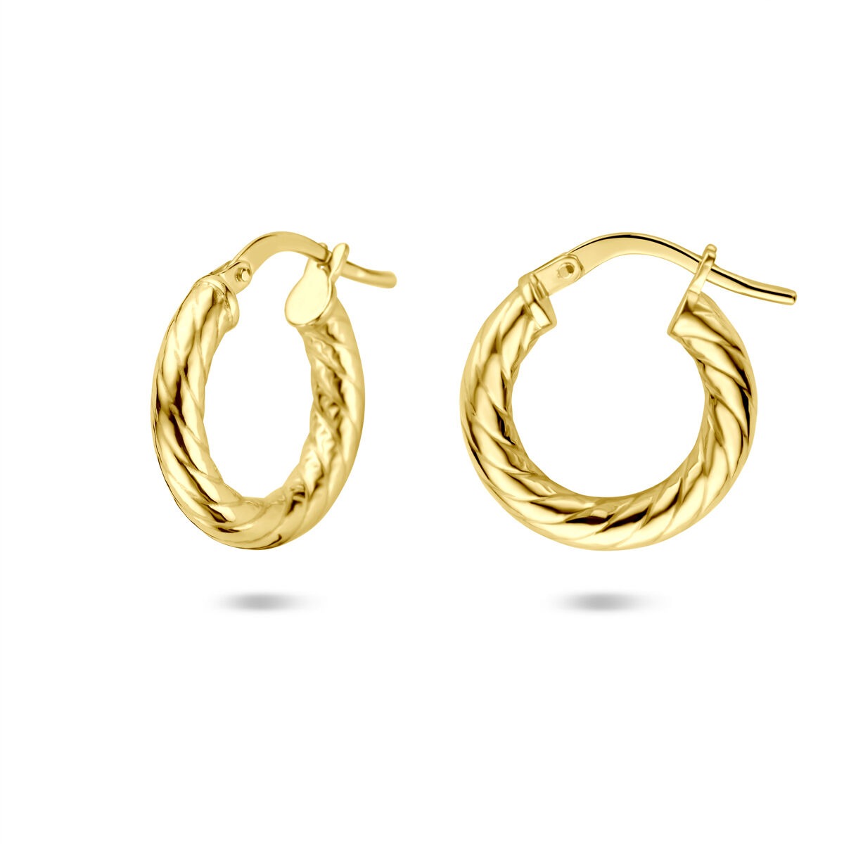 Goldohrringe Damen – 14k Silgold mit 3 mm Breite